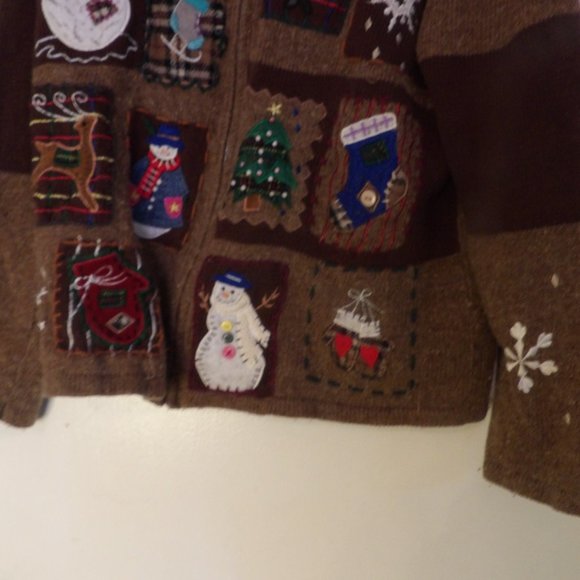 Segue Ho Ho Ho Ugly Christmas Sweater Ramie Blend Sz M - Picture 4 of 6